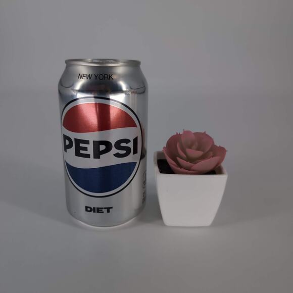 Mini Fake Faux Artificial Pink Succulent Potted Plant in Plastic White Pot - GUC - Picture 7 of 9